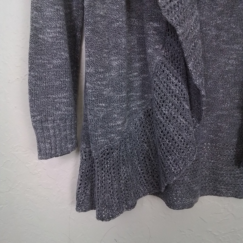 Torrid Cardigan Womens Size L Marble Gray White Open Front Longline Sweater - Picture 5 of 12